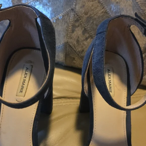 Alex Marie Blue Heels with Ankle Strap - Picture 4 of 9